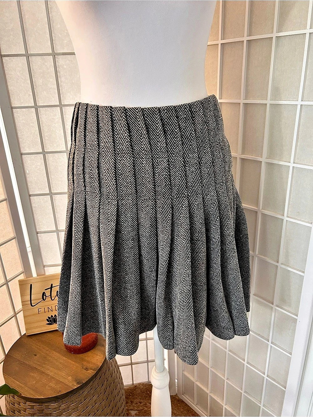 Express Tweed Pleated Mini Skirt Size 10